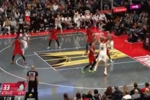 运筹帷幄！约基奇吸引牵制 助攻沃特森中路空切滑翔暴扣！